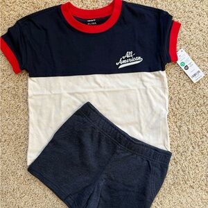 Carter's Navy T-Shirt with Red Crewneck
